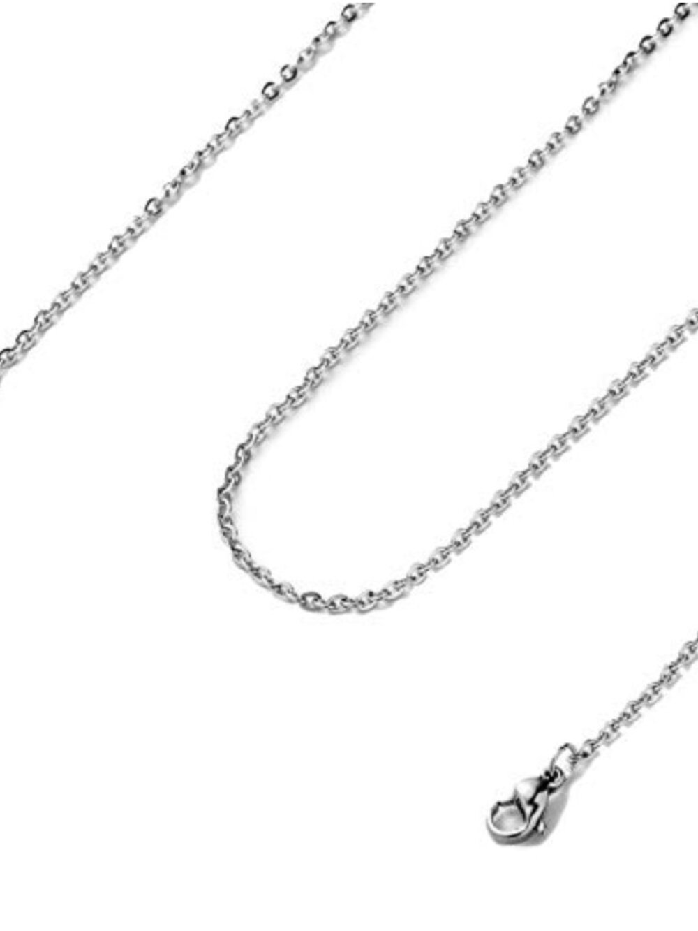 2mm Titanium Stainless Steel Cable Chain Necklace Women 16-30 Inch Lobster Clasp